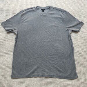 Banana Republic Cotton Waffle Knit Sweater - L Tall - Light Blue Heather